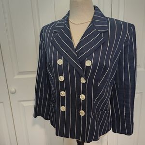 Ralph Lauren 100% Linen Pin Stripe Double  Breasted Blazer
